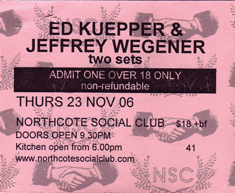Ticket stub NSC 11/2006